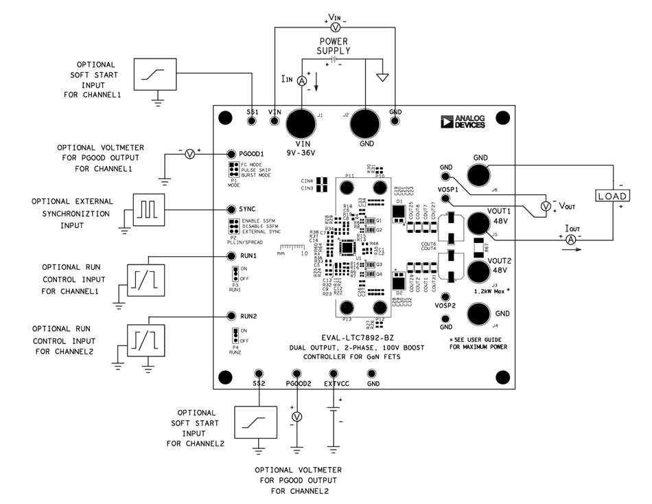 機械図面 - Analog Devices Inc. EVAL-LTC7892-BZ評価ボード
